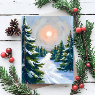 Watercolor der Weihnachtsbaumfarm Feiertagskarte