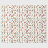 Watercolor Derby Day Mint Julep Drinks Geschenkpapier (Flach)