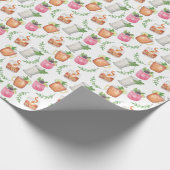 Watercolor Derby Day Mint Julep Drinks Geschenkpapier (Ecke)