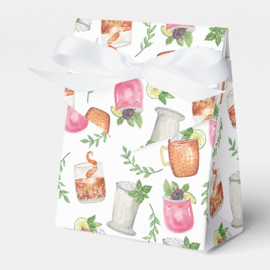 Watercolor Derby Day Mint Julep Drinks Geschenkschachtel (Vorderseite)