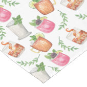 Watercolor Derby Day Mint Julep Drinks Kurzer Tischläufer (Ecke)