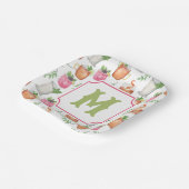 Watercolor Derby Day Mint Julep Drinks Monogram Pappteller (Gewinkelt)