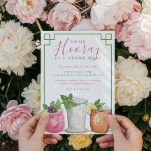 Watercolor Derby Day Mint Julep Drinks Party