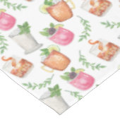 Watercolor Derby Day Mint Julep Drinks Tischdecke (Schrägansicht)