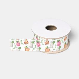 Watercolor Derby Day Mint Julep Getränke Ripsband