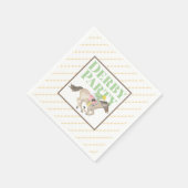 Watercolor Derby Party Horse Jockey Race Serviette (Ecke)