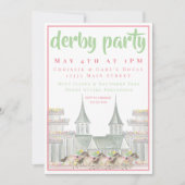 Watercolor Derby Party Iconic Racetrack Elegant Einladung (Vorderseite)