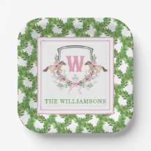Watercolor Derby-Tag Pferd Monogramm-Wappen Party