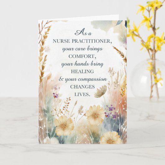 Watercolor des Nurse Practitioner Week Apprecive Karte (Gelbe Blume)