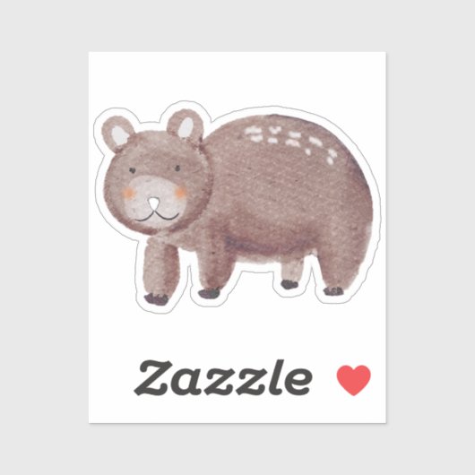 Watercolor des Waldbären Aufkleber (Blatt)