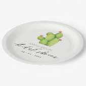 WATERCOLOR DESERT CACTUS BLUME BRAUTPARTY PAPPTELLER (Schrägansicht)