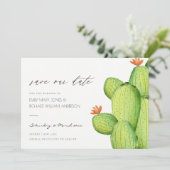 WATERCOLOR DESERT CACTUS BLUME SAVE THE DATE (Stehend Vorderseite)