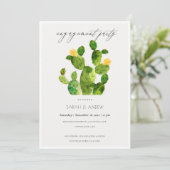 WATERCOLOR DESERT CACTUS BLUME VERLOBUNG EINLADUNG (Stehend Vorderseite)