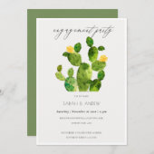 WATERCOLOR DESERT CACTUS BLUME VERLOBUNG EINLADUNG (Vorne/Hinten)