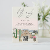 Watercolor Desert Cactus Boho Wedding Begleitkarte (Stehend Vorderseite)