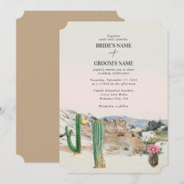 Watercolor Desert Cactus Boho Wedding Einladung