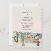 Watercolor Desert Cactus Boho Wedding Einladung (Vorderseite)