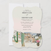 Watercolor Desert Cactus Boho Wedding Einladung (Vorderseite)