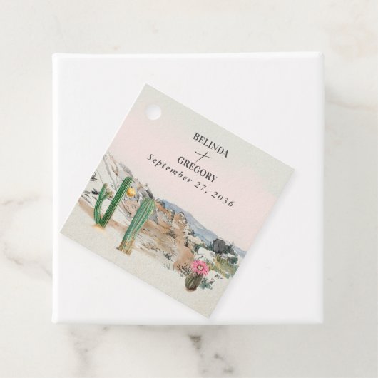 Watercolor Desert Cactus Boho Wedding Geschenkanhänger (Beispiel)