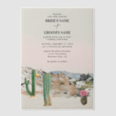 Watercolor Desert Cactus Boho Wedding Pergament Einladungen (Vorderseite)