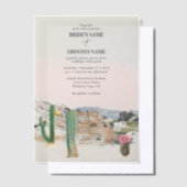 Watercolor Desert Cactus Boho Wedding Pergament Einladungen (Versetzt)