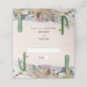 Watercolor Desert Cactus Boho Wedding Platzkarte (Außenseite Aufgefaltet)