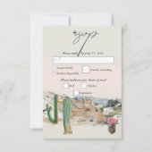 Watercolor Desert Cactus Boho Wedding RSVP Karte (Vorderseite)
