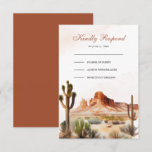 Watercolor Desert Mountain Cactus Wedding
