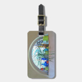 Watercolor-Design für Halbmond Gepäckanhänger (Vorderseite vertikal)