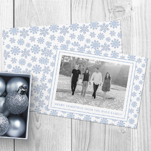 Watercolor Designer Blau Schneeflocken Weihnachten