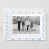 Watercolor Designer Blau Schneeflocken Weihnachten (Vorderseite)