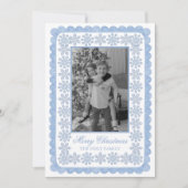 Watercolor Designer Blau Schneeflocken Weihnachten (Vorderseite)