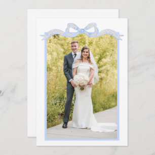 Watercolor Designer Blue Monogram Christmas Foto Feiertagskarte