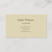 Watercolor Designer Light Brown Chic Visitenkarte (Rückseite)