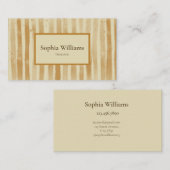 Watercolor Designer Light Brown Chic Visitenkarte (Vorne/Hinten)