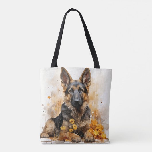 WATERCOLOR DEUTSCHE SCHEPHERHERD DOG TASCHE (Rückseite)