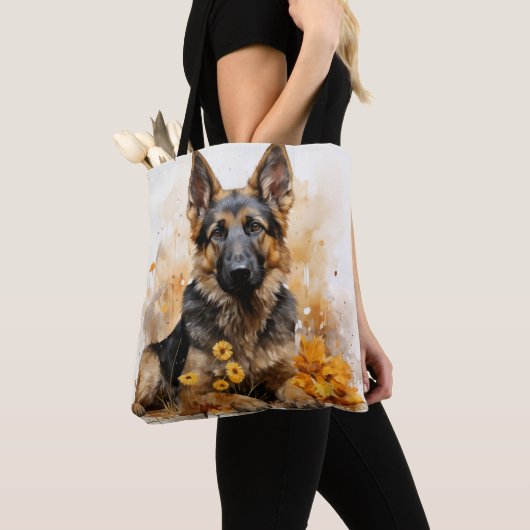 WATERCOLOR DEUTSCHE SCHEPHERHERD DOG TASCHE (Von Nahem)