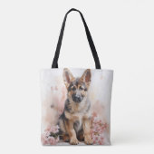 WATERCOLOR DEUTSCHE SCHEPHERHERDE PUPPY HUND TASCHE (Rückseite)