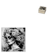 Watercolor Dia de los Muertos Catrina Gummistempel (Stempel)