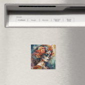 Watercolor Dia de los Muertos Catrina Magnet (In Situ (Geschirrspüler))