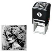 Watercolor Dia de los Muertos Catrina Permastempel (Beispiel)