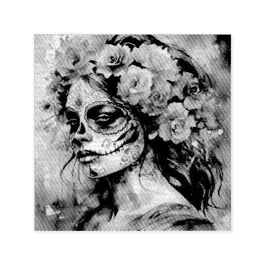 Watercolor Dia de los Muertos Catrina Permastempel (Design)