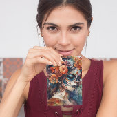 Watercolor Dia de los Muertos Catrina Postkarte