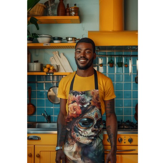 Watercolor Dia de los Muertos Catrina Schürze