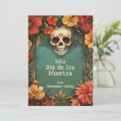 💀 🎉 Watercolor Día de Muertos Grußkarte (Stehend Vorderseite)