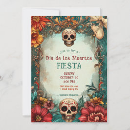 💀 🎉 Watercolor Día de Muertos Party Einladung