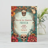 💀 🎉 Watercolor Día de Muertos Party Einladung (Stehend Vorderseite)