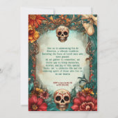💀 🎉 Watercolor Día de Muertos Party Einladung (Rückseite)