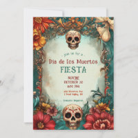 💀 🎉 Watercolor Día de Muertos Party Einladung