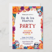 💀 🎉 Watercolor Día de Muertos Party Einladung (Vorderseite)